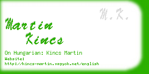 martin kincs business card